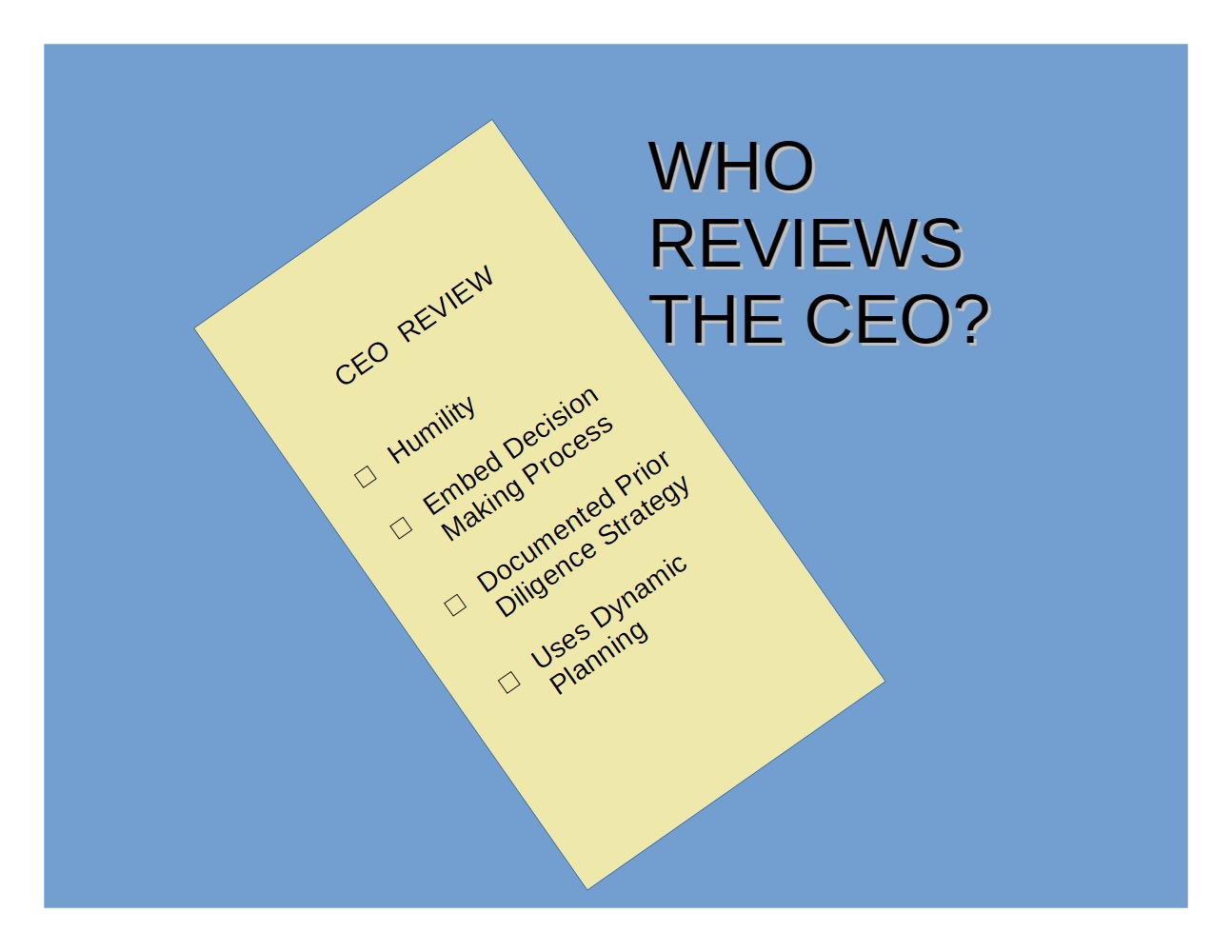 Card of Review of CEO